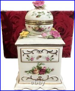 Old Country Roses Royal Albert Bone China Musical Coffee Grinder Down By Old Mil