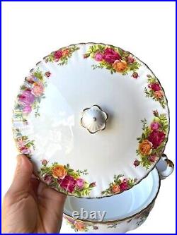Old Country Roses Royal Albert Covered Vegetable Soup Bowl Tureen'62-'74 Stamp