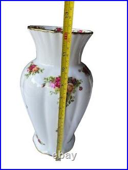 Old Country Roses Royal Albert Large Tall Vase 12 Bone China Never Used Mint