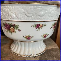 Old Country Roses Royal Albert Royal Doulton large Punch Bowl & 8 Cups