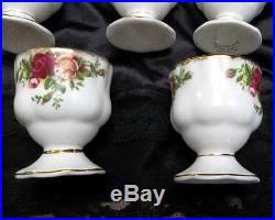 Old Country Roses Royal Albert Set of 8 Single Egg Cups / Egg Coddler England