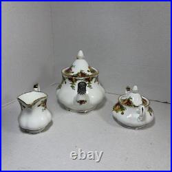Old Country Roses Royal Albert Teapot Sugar & Creamer Set Bone China