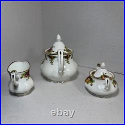Old Country Roses Royal Albert Teapot Sugar & Creamer Set Bone China