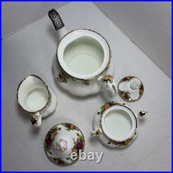 Old Country Roses Royal Albert Teapot Sugar & Creamer Set Bone China