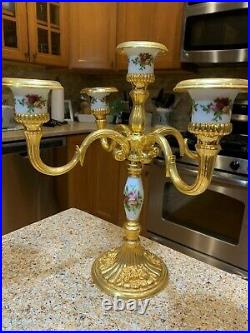 Old country roses candelabra/candle holder