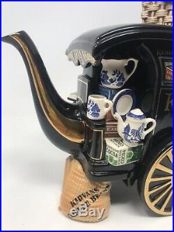 Paul Cardew Blue Old Country Roses Kirvans Teapot Tea Carriage 13149 Ceramic