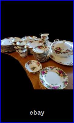 Pickup Only 65 Pc 1962 Royal Albert Old Country Roses Bone China Dinner, Tea Set