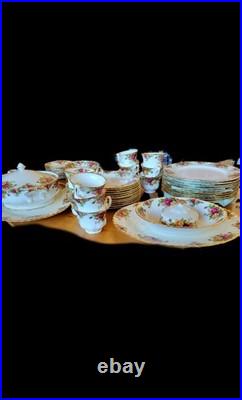 Pickup Only 65 Pc 1962 Royal Albert Old Country Roses Bone China Dinner, Tea Set