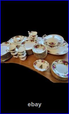 Pickup Only 65 Pc 1962 Royal Albert Old Country Roses Bone China Dinner, Tea Set