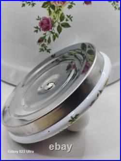 RARE 1962 Royal Albert OLD COUNTRY ROSES Metal Whistler Tea pot Kettle and Lid