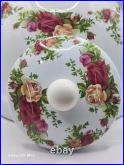 RARE 1962 Royal Albert OLD COUNTRY ROSES Metal Whistler Tea pot Kettle and Lid