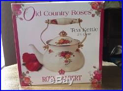 Rare New In Box Royal Doulton USA Royal Albert Old Country Roses Tea Kettle