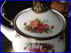 Rare New In Box Royal Doulton USA Royal Albert Old Country Roses Tea Kettle