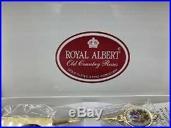 RARE NEW Royal Albert Old Country Roses Gold Spoon 6 Teaspoon Butter Knife Jam