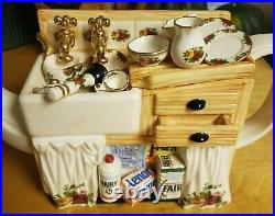 RARE Paul Cardew Old Country Roses Royal Albert Kitchen Sink Teapot Cardew Exc
