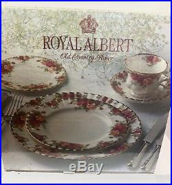 RARE! Royal Albert Old Country Roses 20 Piece Dinnerware Set in Original Box