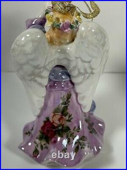 RARE Royal Albert Old Country Roses Bone China Angel Figurines Ornaments HTF