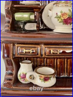 RARE Royal Albert Old Country Roses China Cabinet Welch Hutch Decorative Teapot