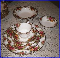 RARE! Royal Albert Old Country Roses Dining Set Settings for 12 93 items