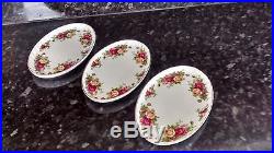 RARE Royal Albert Old Country Roses Oval Plates x 3