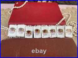 RARE! Set Of 8! Royal Albert OLD COUNTRY ROSES Napkin Rings England 1st Stamp