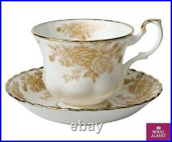 RARE TEA SET Royal Albert Old Country Roses Gold Cups Saucers Teapot Sugar Cream