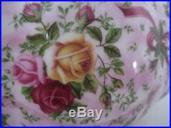 Rare Vintage Royal Albert Old Country Roses Ruby Celebration Teapot Jug Bowl