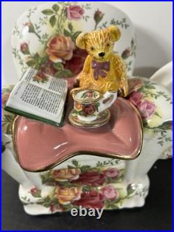 RARE VTG Royal Albert Paul Cardew Old Country Roses Teapot 1962 Teddy Bear Chair RARE VTG Royal Albert Paul Cardew Old Country Roses Teapot 1962 Teddy Bear Chair