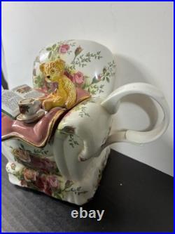 RARE VTG Royal Albert Paul Cardew Old Country Roses Teapot 1962 Teddy Bear Chair RARE VTG Royal Albert Paul Cardew Old Country Roses Teapot 1962 Teddy Bear Chair