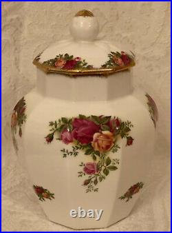 RARE Vintage Royal Albert Old Country Roses 8 Cookie/Ginger Jar Ball Lid MINT