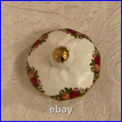 RARE Vintage Royal Albert Old Country Roses 8 Cookie/Ginger Jar Ball Lid MINT