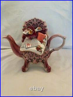 RARE! Vintage Royal Albert Teapot Cardew Old Country Rose Earthenware Chair