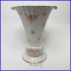 ROYAL ALBERT 10 Fluted Vase Old Country Roses Gold White New in Box