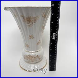 ROYAL ALBERT 10 Fluted Vase Old Country Roses Gold White New in Box