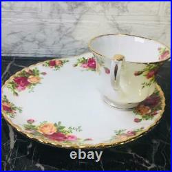 ROYAL ALBERT #113 Old Country Rose Snack Plate Cup Set