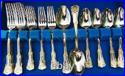 ROYAL ALBERT 12/5pc PLACE SETTINGS OLD COUNTRY ROSES 22k STAINLESS FLATWARE-&BOX