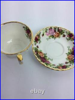 ROYAL ALBERT #12 Cup Saucer White Bone Chine Old Country Roses Old