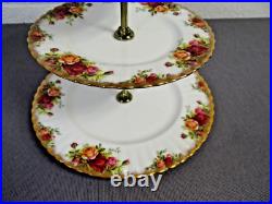 ROYAL ALBERT CHINA OLD COUNTRY ROSES 3 TIER CAKE PLATE from ENGLAND