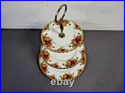 ROYAL ALBERT CHINA OLD COUNTRY ROSES 3 TIER CAKE PLATE from ENGLAND