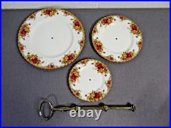 ROYAL ALBERT CHINA OLD COUNTRY ROSES 3 TIER CAKE PLATE from ENGLAND