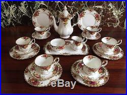 ROYAL ALBERT England OLD COUNTRY ROSES, edles 22- tlgs Kaffeeservice / 6 Pers