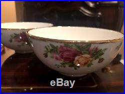 ROYAL ALBERT OLD COUNTRY ROSES 16pc. DINNER PLATES BOWLS SET