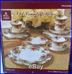 Royal Albert Old Country Roses 20 Piece Dinnerware Set 4 Place Settings New