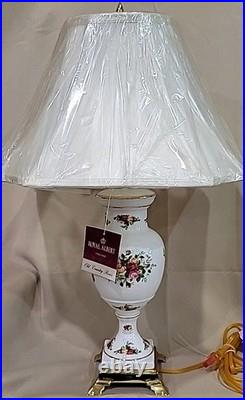 ROYAL ALBERT OLD COUNTRY ROSES 25 LAMP WithSHADE NEW ENGLAND RARE GORGEOUS
