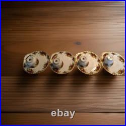 ROYAL ALBERT OLD COUNTRY ROSES 4 SNACK PLATE & CUP SETs HOSTESS Luncheon EXC