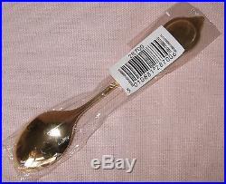 ROYAL ALBERT OLD COUNTRY ROSES 6 GOLD PLATED & PORCELAIN TEA SPOONS, NEW