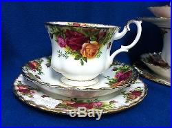 ROYAL ALBERT OLD COUNTRY ROSES BONE CHINE TEAPOT TEA SET SERVICE FOR 10 withtags