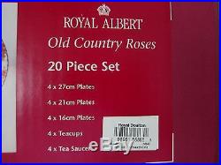 Royal Albert Old Country Roses China 20 Pc Set Royal Doulton Mint N Box Photos