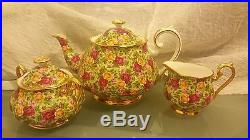 ROYAL ALBERT OLD COUNTRY ROSES CHINTZ COLLECTION ENGLAND 3 PIECE TEA SET