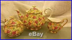 ROYAL ALBERT OLD COUNTRY ROSES CHINTZ COLLECTION ENGLAND 3 PIECE TEA SET ROYAL ALBERT OLD COUNTRY ROSES CHINTZ COLLECTION ENGLAND 3 PIECE TEA SET